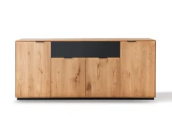 Sideboard 210cm 'Malaga ' Wildeiche verschiedene Variationen möglich Holz schwarz Sockel Holz Wildeiche