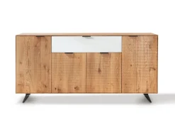 Sideboard 210cm 'Malaga ' Wildeiche verschiedene Variationen möglich Holz schwarz Sockel Holz Wildeiche