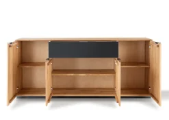 Sideboard 210cm 'Malaga ' Wildeiche verschiedene Variationen möglich Holz schwarz Sockel Holz Wildeiche