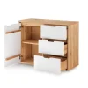 Sideboard Front weiß oder grau 105cm 'Alabama' Wildeiche massiv grau