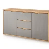 Sideboard Front weiß oder grau 155cm 'Alabama' Wildeiche massiv grau