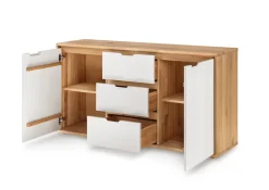 Sideboard Front weiß oder grau 155cm 'Alabama' Wildeiche massiv grau