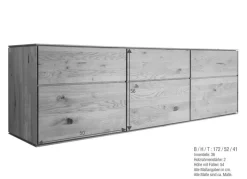 Sideboard hängend oder stehend 172cm 'Prag' Wildeiche geölt WZ-0546