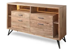 Sideboard inkl.Beleuchtung 145x94cm 'Hunter' Akazie massiv