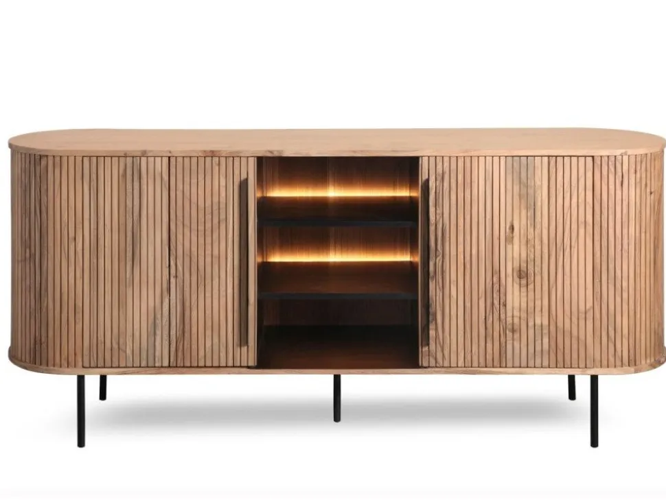Sideboard mit Beleuchtung 175cm 'Atlantic' Akazie massiv
