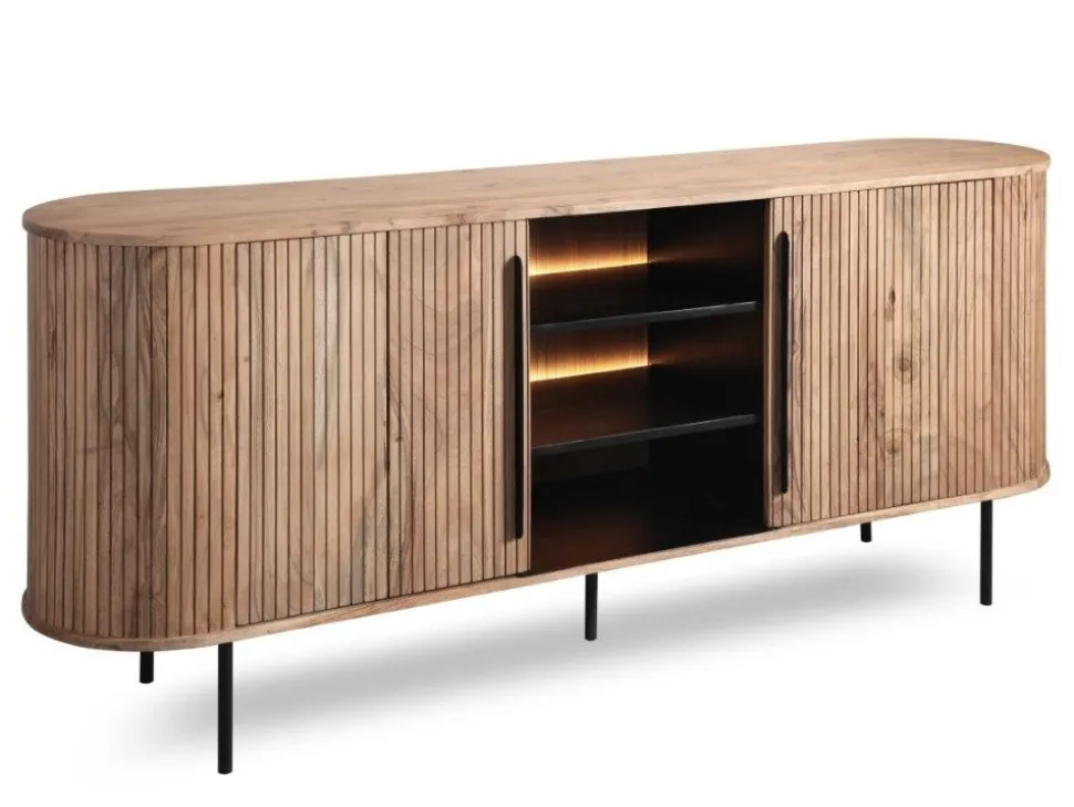 Sideboard mit Beleuchtung 175cm 'Atlantic' Akazie massiv