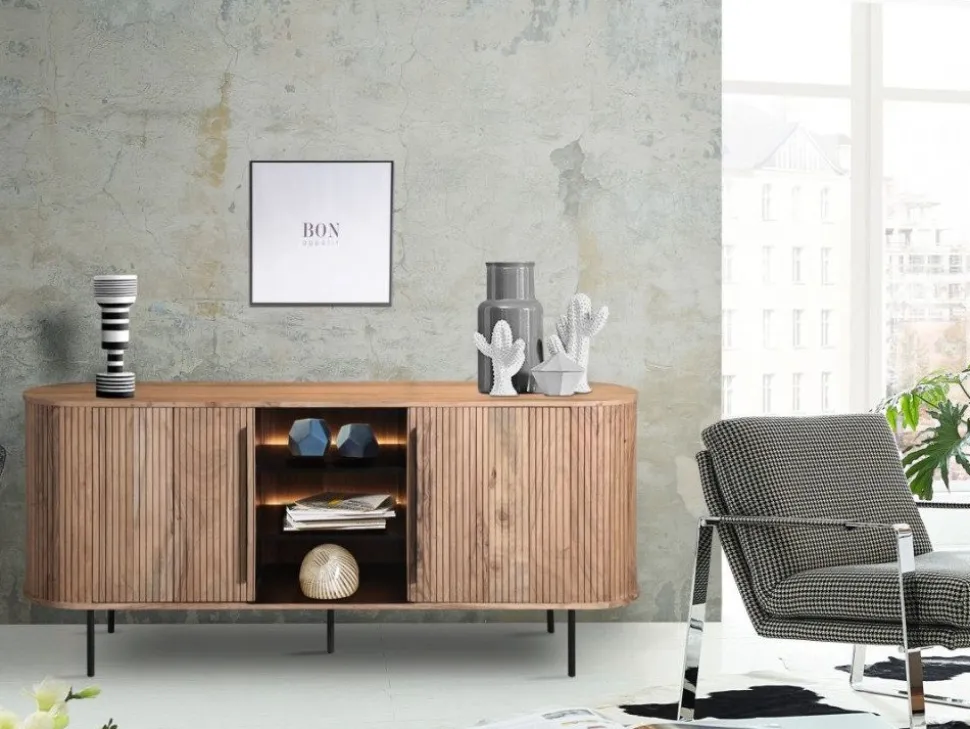 Sideboard mit Beleuchtung 175cm 'Atlantic' Akazie massiv