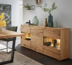 Sideboard mit Beleuchtung 180cm 'Montana' Kernbuche geölt