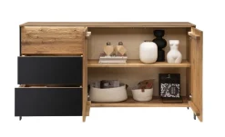 Sideboard mit Beleuchtung 155x84cm 'Boston' Wildeiche geölt