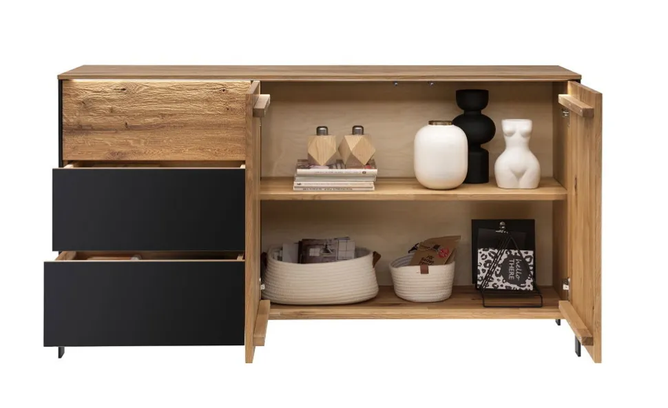 Sideboard mit Beleuchtung 155x84cm 'Boston' Wildeiche geölt