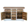 Sideboard mit 6 SK 140x90cm 'Nizza' Mango weiß natur