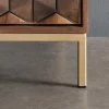 Sideboard 140x77cm "Assuan" Mango & Metall goldfarbig WZ-0462