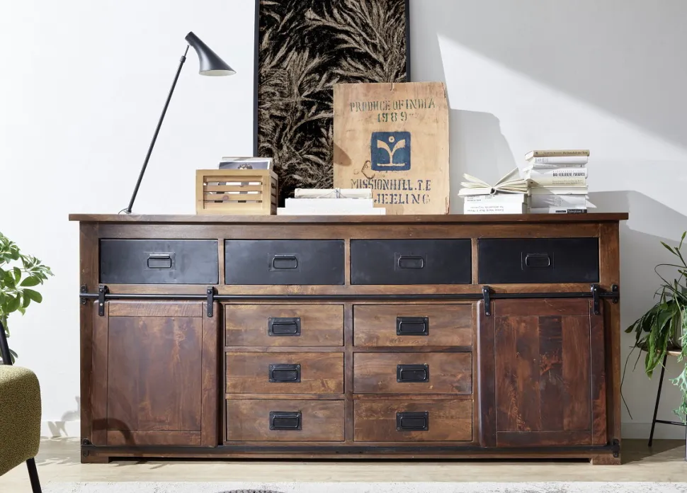 Sideboard 200x90cm 'Bayamo' Mango & Eisen