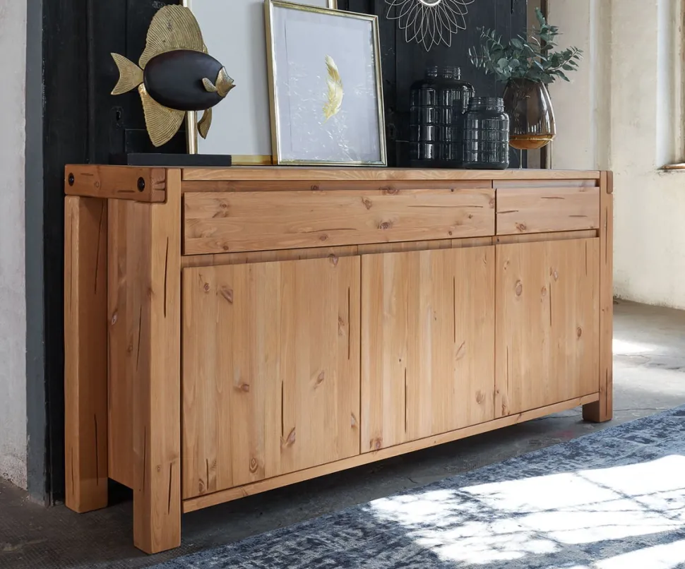 Sideboard 175x88cm "Dora" Kiefer massiv eichefarbig honig gebeizt & geölt