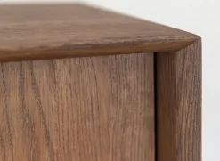 Sideboard 121x90cm 'Dubai' Wildeiche Tabacco 4 Schubkästen 3x Holz / 1x Glas