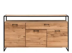 Sideboard 135x92cm "Dublin" Wildeiche & Eisen schwarz
