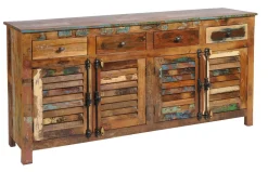 Sideboard 182x90cm 'Hawkins' recyceltes Altholz mehrfarbig lackiert