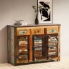 Sideboard 122x91cm 'Hawkins' recyceltes Altholz mehrfarbig lackiert