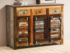 Sideboard 122x91cm 'Hawkins' recyceltes Altholz mehrfarbig lackiert