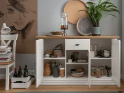 Sideboard 157x91cm "Jale" Kiefer & Eiche massiv WZ-0622