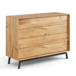Sideboard 121x90cm 'Jannik' Wildeiche massiv 4 Schubkästen 4x Holz