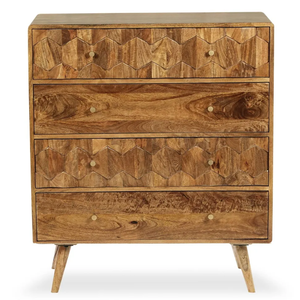 Sideboard 90x105cm 'Kalani' Mango massiv braun lackiert