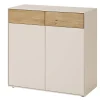 Sideboard 90x86cm 'Locarno' Wildeiche massiv & MDF creme