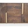 Sideboard 150x80cm 'Marvello' Mango braun & Metall goldfarbig