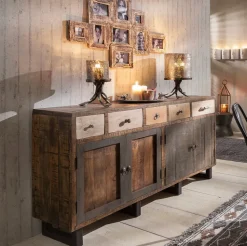 Sideboard 165x90cm 'Metro' Altholz & Eisen