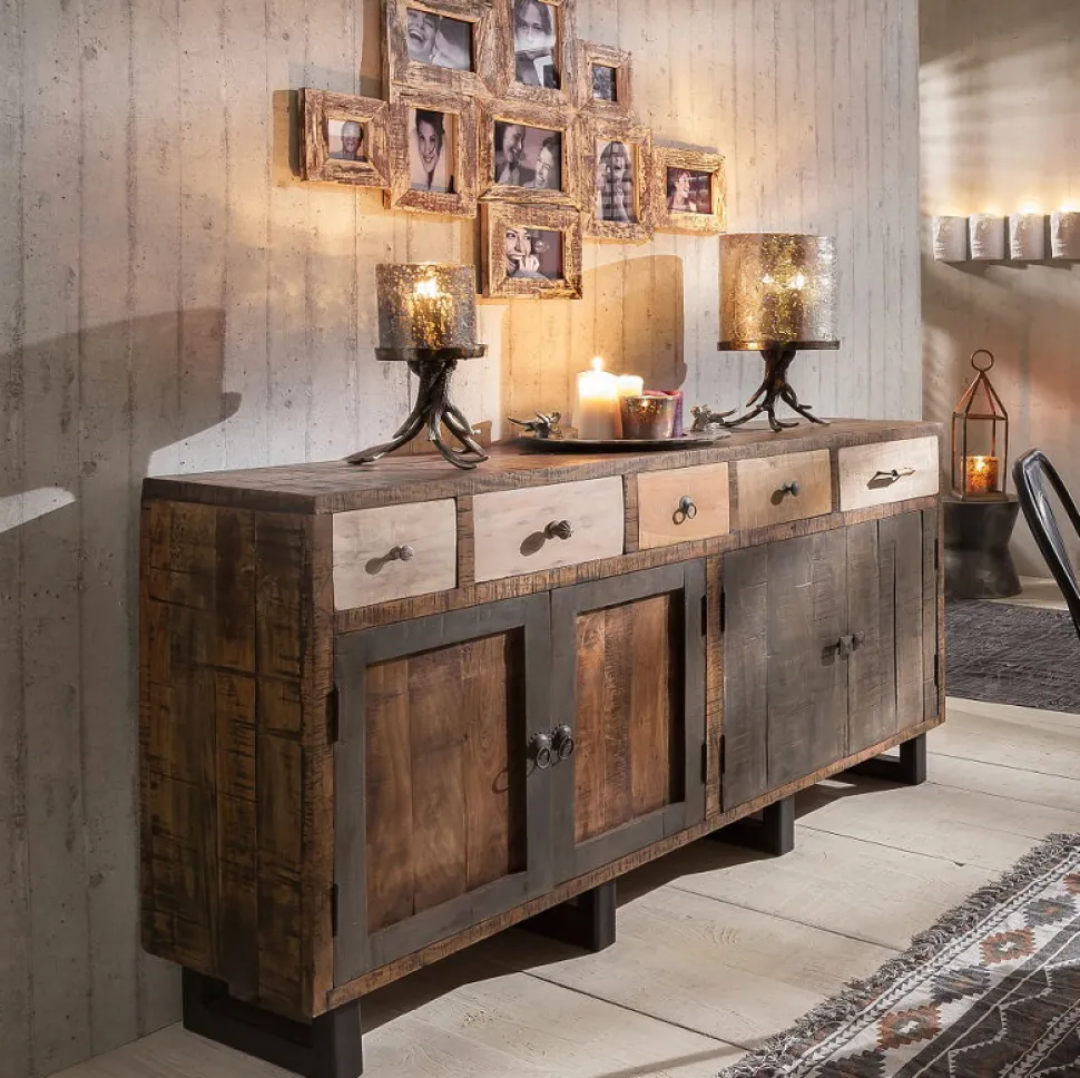 Sideboard 165x90cm 'Metro' Altholz & Eisen