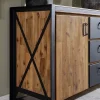 Sideboard 104x80cm 'Montreux' Akazie & Metall schwarz