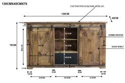 Sideboard 130x70cm 'Railroad' Mango & Eisen