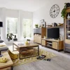 Sideboard 160x90cm 'Taipeh' Wildeiche & Metall gebürstet 3 Türen