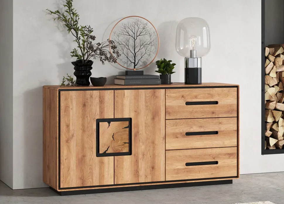 Sideboard 145x77cm "Zarah" Wildeiche geölt