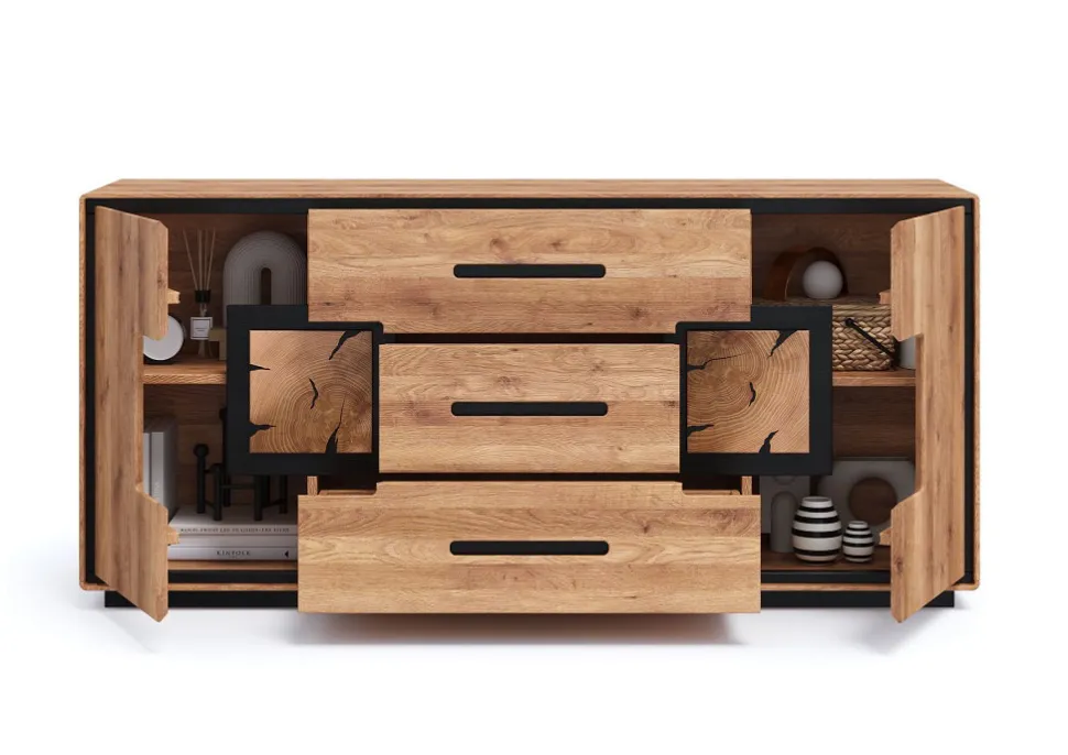Sideboard 165x77cm "Zarah" Wildeiche geölt