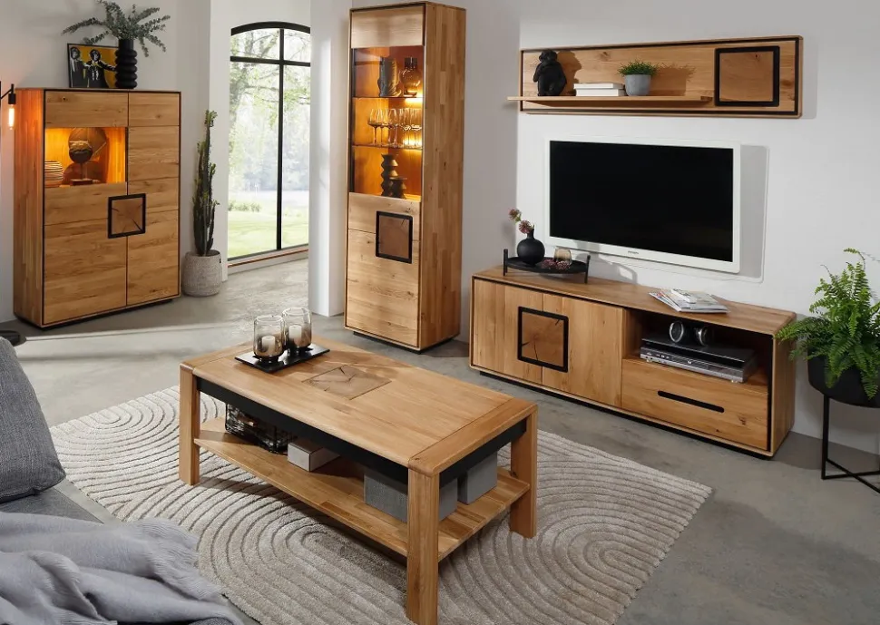 Sideboard 226x77cm "Zarah" Wildeiche geölt