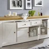 Sideboard 209x88cm "Zürich" Kiefer massiv weiß WZ-0133