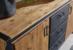 Sideboard 150x80xcm 'Montreux' Akazie & Metall schwarz