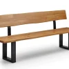 Sitzbank mit Lehne verschiedene Breiten 'Amber III' Wildeiche & Metall schwarz 180 cm