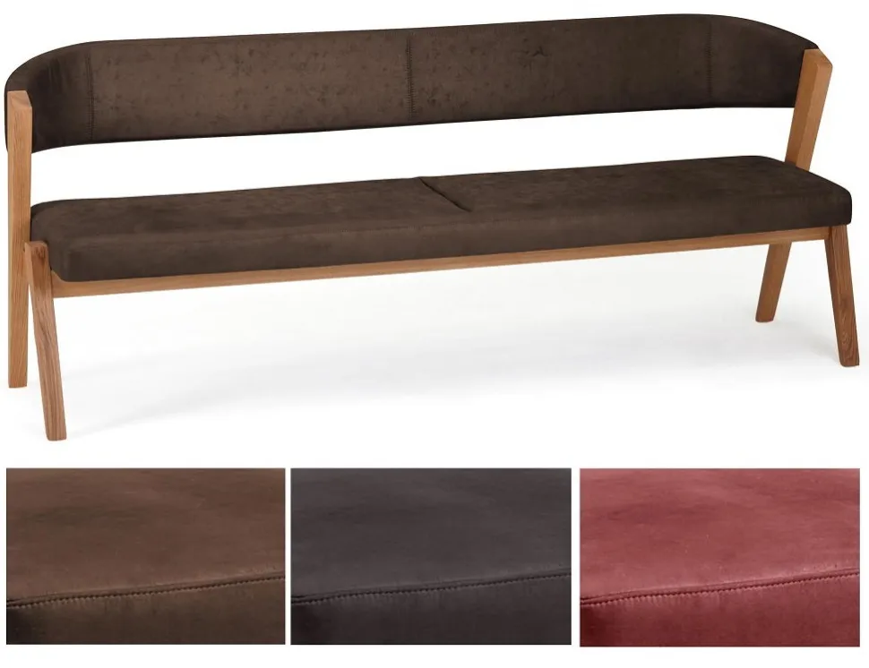 Sitzbank Wildeiche 'Fly' FARBAUSWAHL möglich 140 cm anthrazit