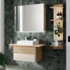Spiegelschrank 106cm inkl.Beleuchtung 'Avallon' Wildeiche geölt & creme