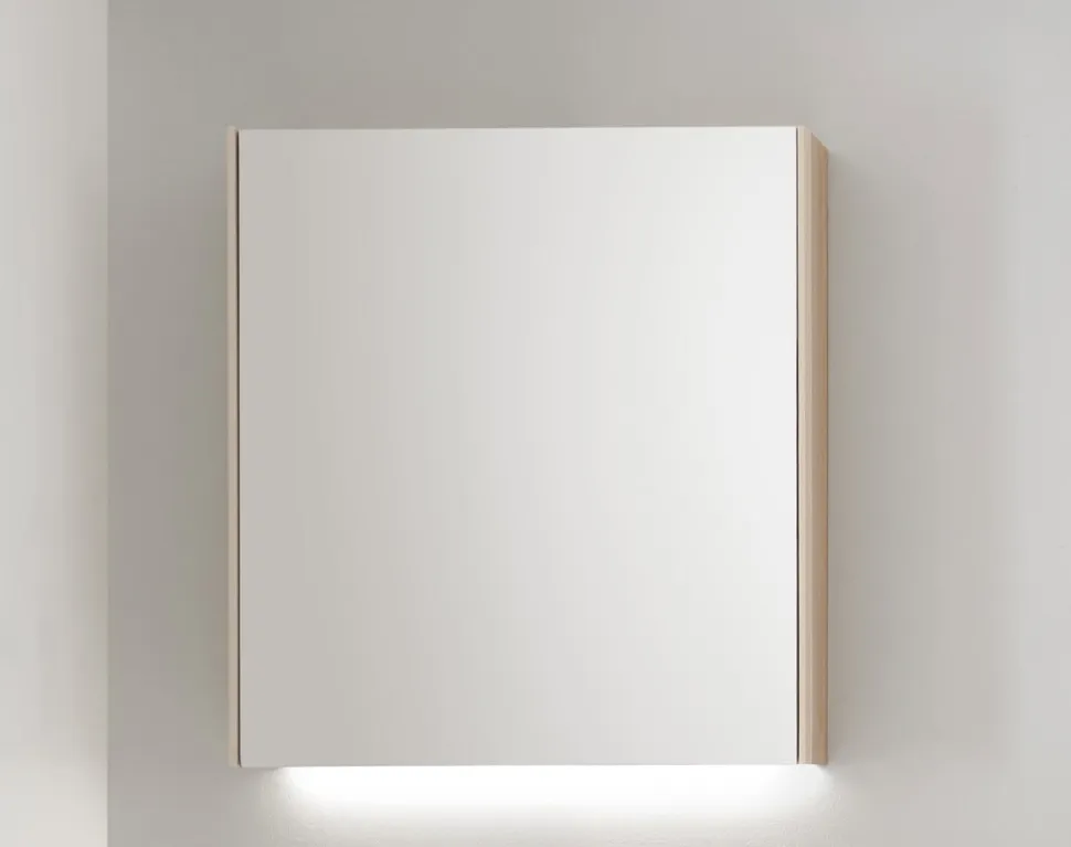 Spiegelschrank 76cm inkl.Beleuchtung 'Avallon' Wildeiche geölt & creme