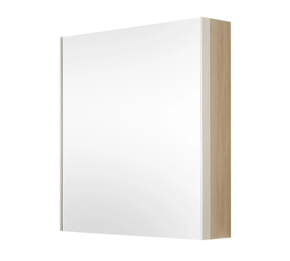 Spiegelschrank 76cm inkl.Beleuchtung 'Avallon' Wildeiche geölt & creme