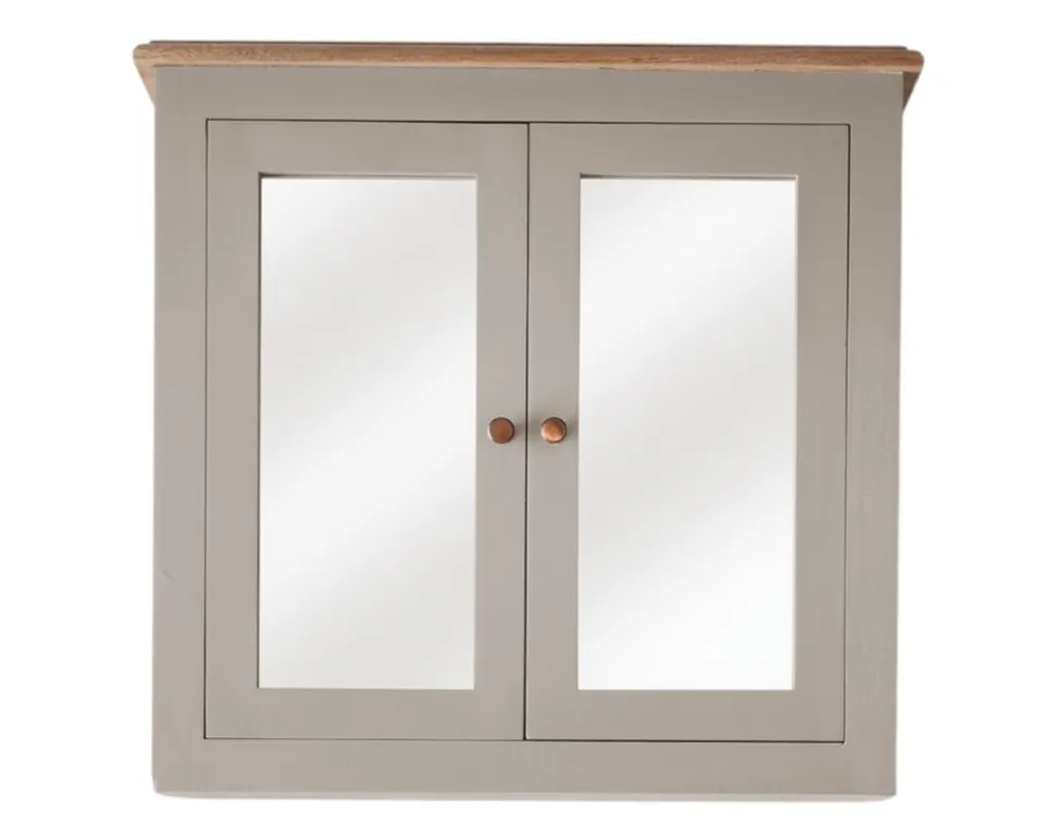 Spiegelschrank 77x73cm 'Belfort' Mango schilfgrün & natur
