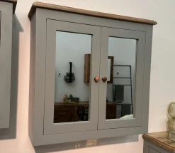 Spiegelschrank 77x73cm 'Belfort' Mango schilfgrün & natur