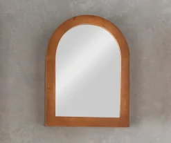 Spiegelschrank 48x68cm 'Curves' Mango massiv dunkelbraun