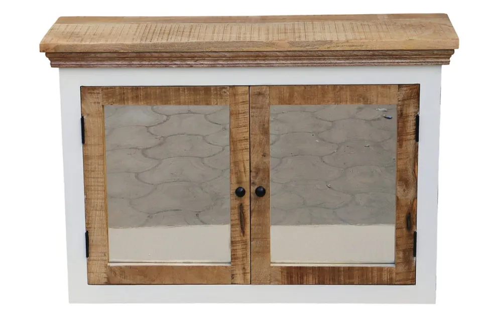 Spiegelschrank 100x70cm 'Nizza' Mango weiß natur