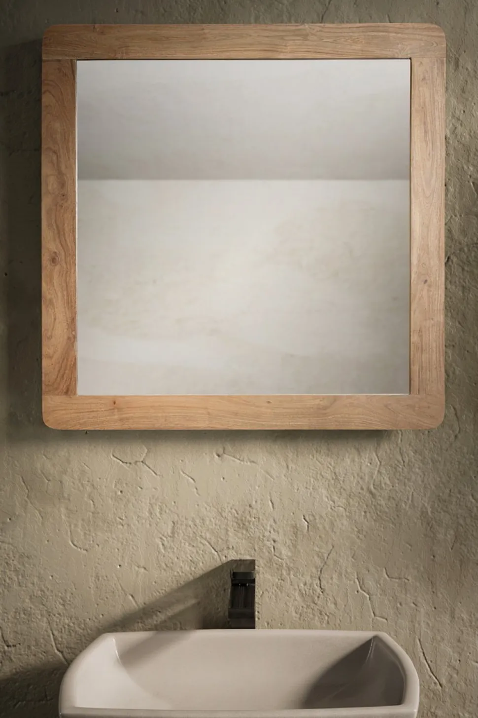 Spiegel 70x70cm 'Pure' Akazie massiv