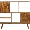 Standregal 120x100cm 'Kalani' Mango massiv braun lackiert