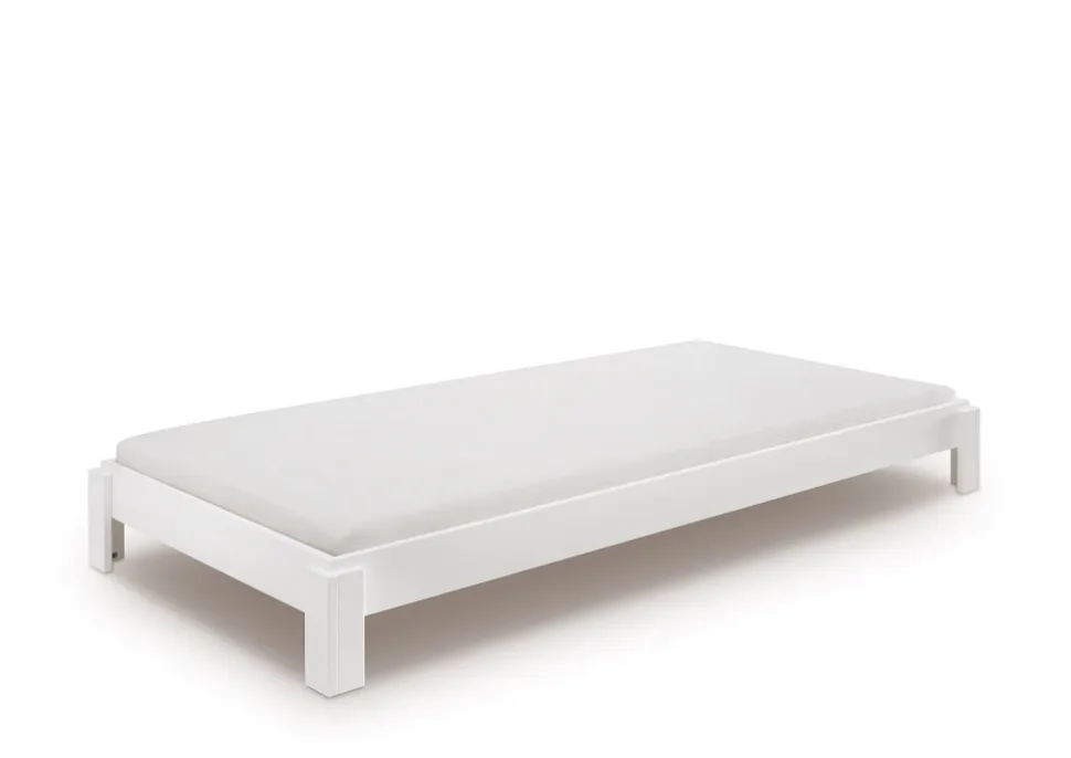 Stapelbett 90x200cm 'Dubi' Buche massiv weiß lackiert